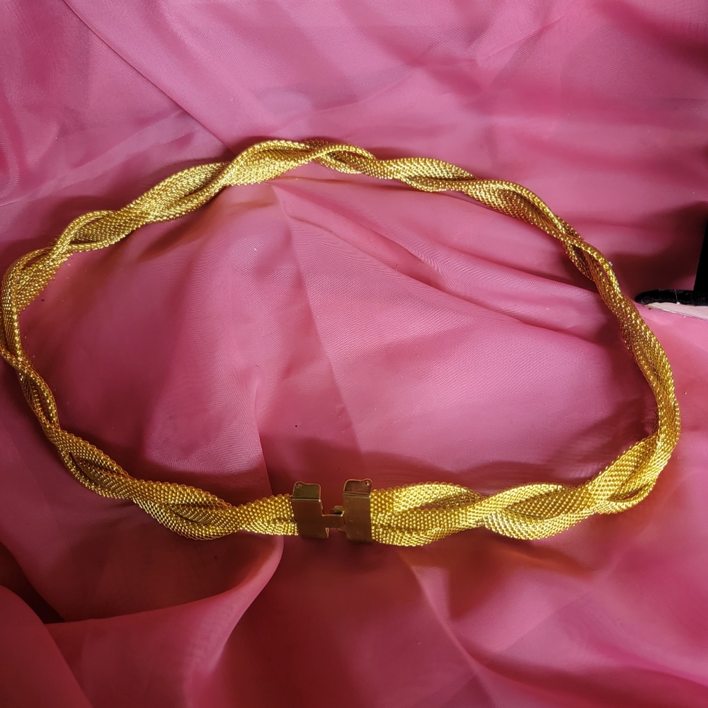 H brand Vintage gold mesh knot gold belt 29 inches.